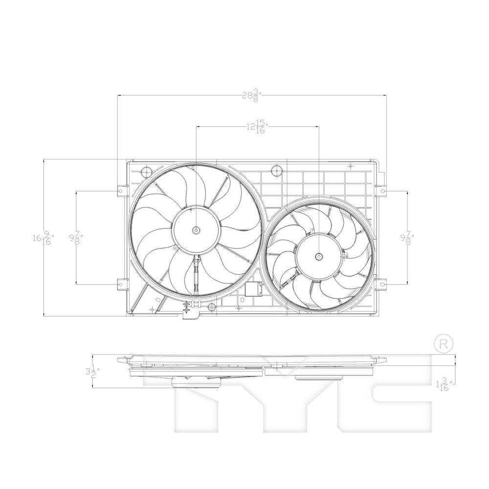 TYC 621490 Replacement Cooling Fan Assembly Compatible with Volkswagen Fits 2012 Volkswagen Golf