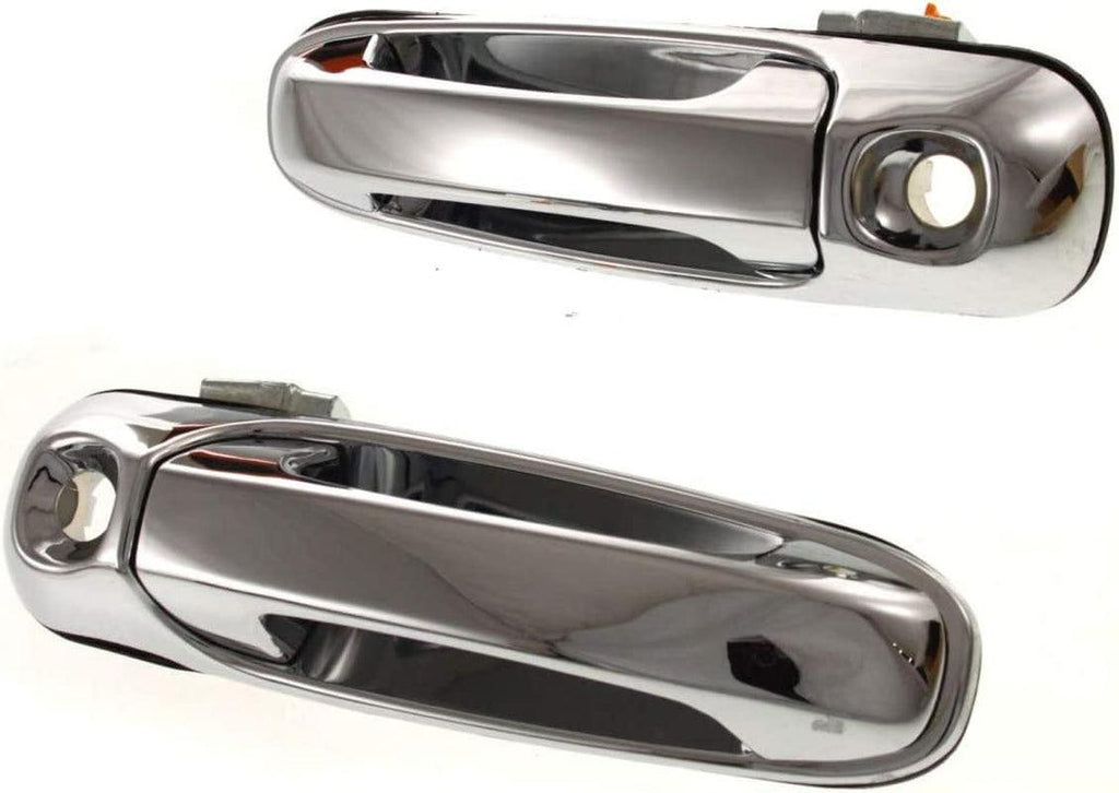 Compatible with Dodge Ram 1500 Exterior Door Handle 2002-2009 Driver and Passenger Side | Pair | Front, Chrome | with Key Hole | Trim: All Submodels