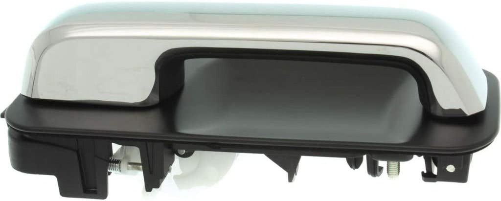 for Ford F-150 Exterior Door Handle Rear, Driver Side Black Bezel W/Chrome Lever (2015-2018)