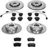 Power Stop K889 Front and Rear Z23 Carbon Fiber Brake Pads with Drilled & Slotted Brake Rotors Kit