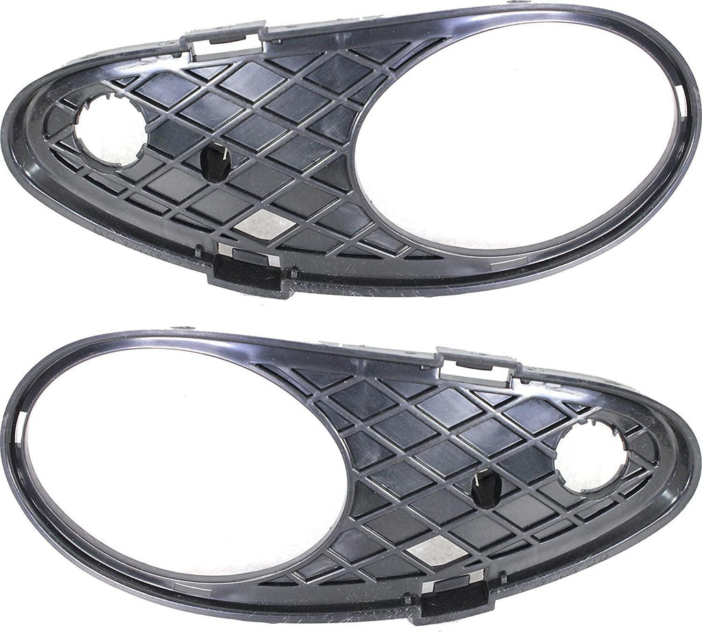 Front, Driver and Passenger Side Fog Light Trim Set of 2 Compatible with 2003-2007 Mercedes Benz C230, 2001-2005 C240, 2006-2007 C280 & 2001-2005 C320 Primed, Sedan, Wagon