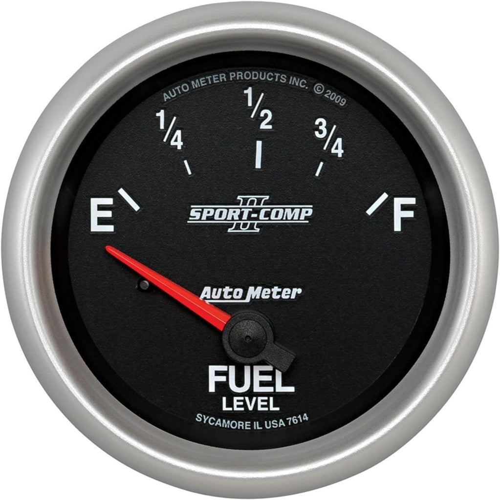 7614 Sport-Comp II 2-5/8" 0 E/ 90 F Short Sweep Electric Fuel Level Gauge for GM