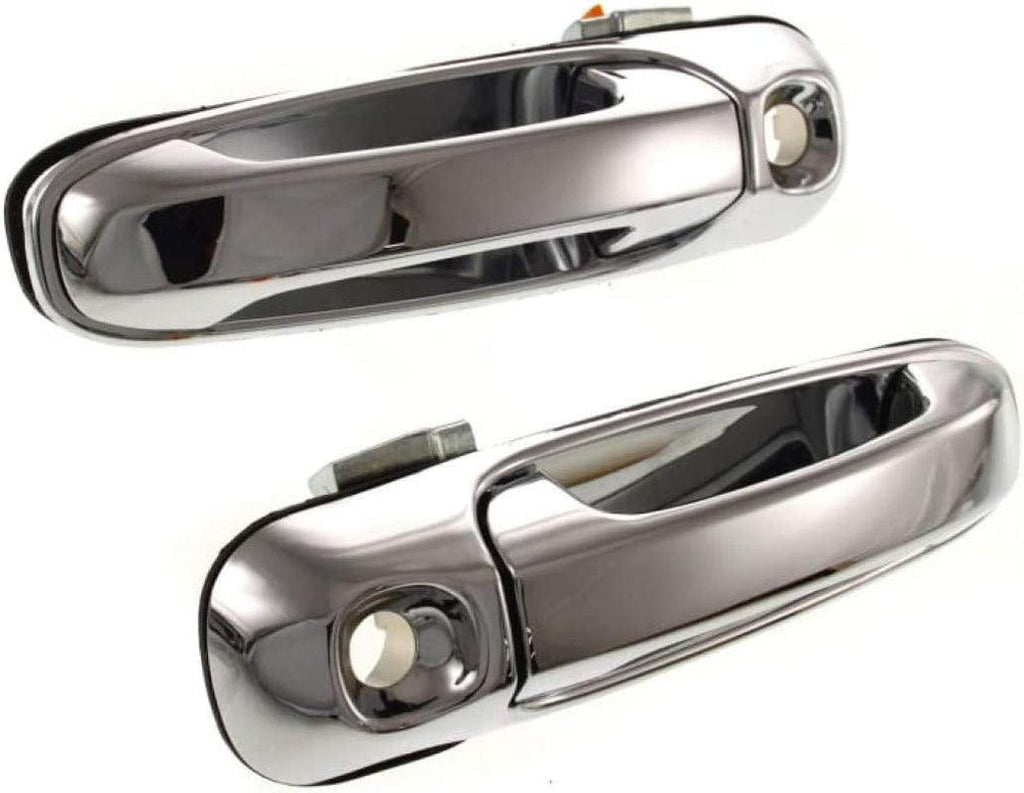 Compatible with Dodge Ram 1500 Exterior Door Handle 2002-2009 Driver and Passenger Side | Pair | Front, Chrome | with Key Hole | Trim: All Submodels