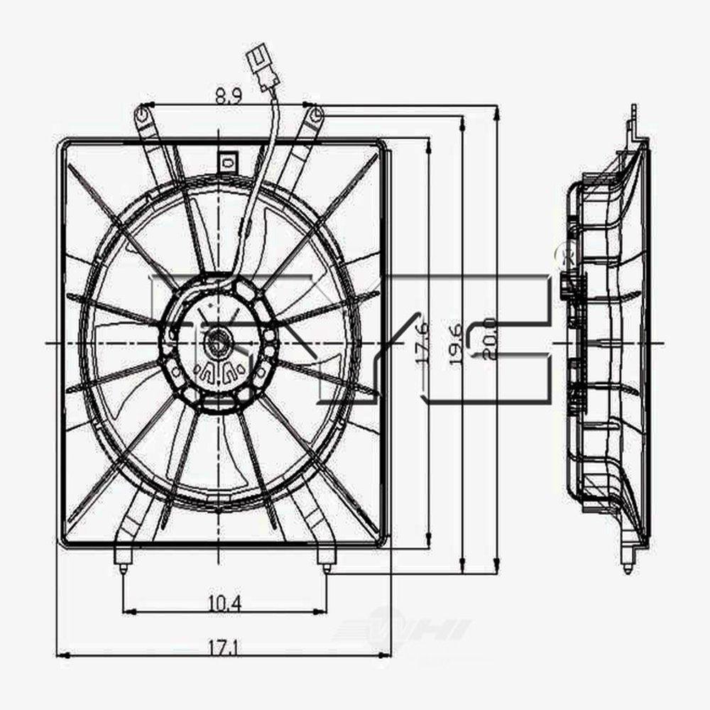 TYC 600410 Engine Cooling Fan Assembly Fits 1987 Ford Mustang