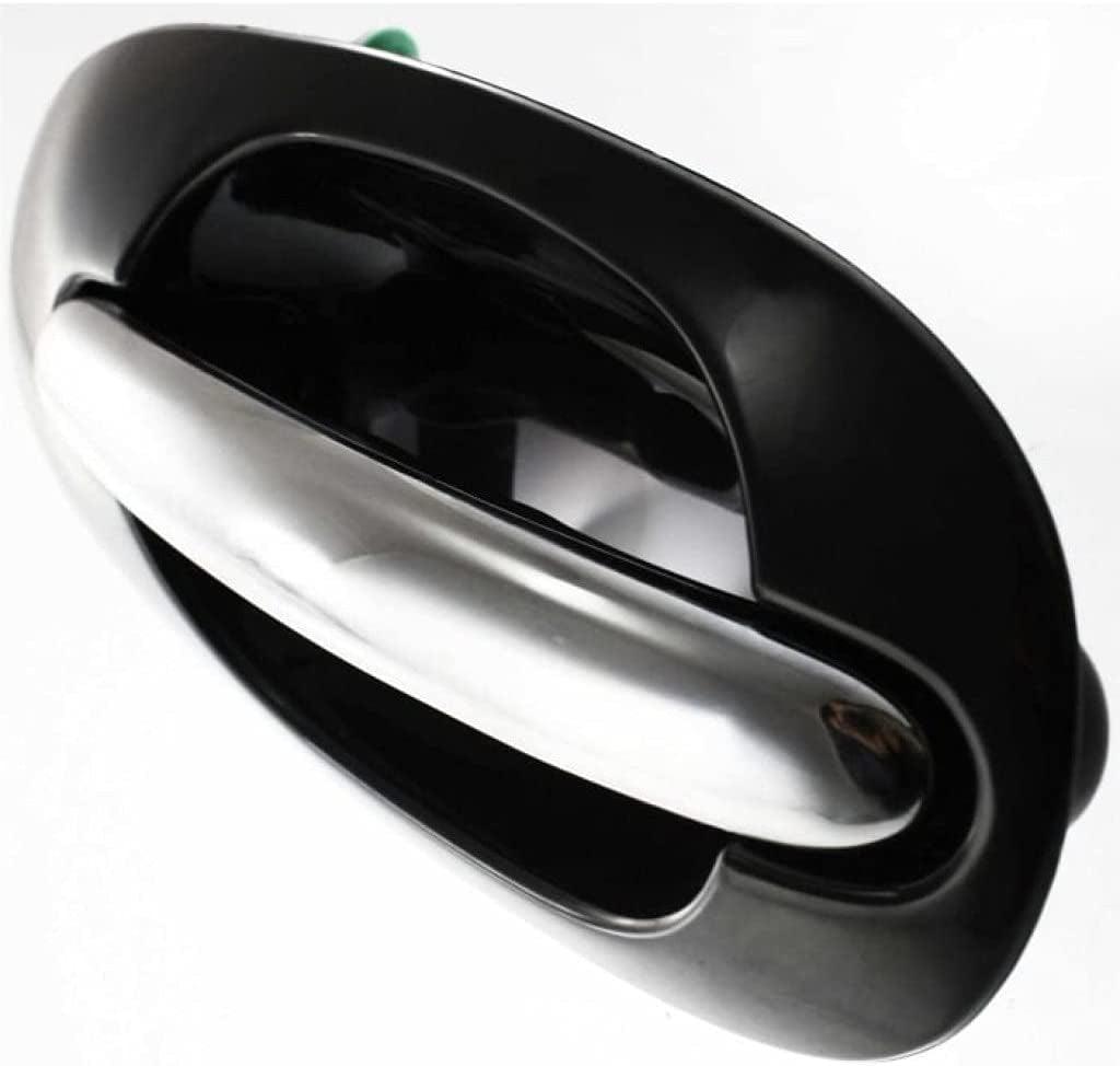 Compatible with Chrysler Town & Country Exterior Door Handle 1996 97 98 99 2000 Passenger Side | Rear | Side Sliding Door Smooth Black Bezel with Chrome Lever | Trim:All Submodels