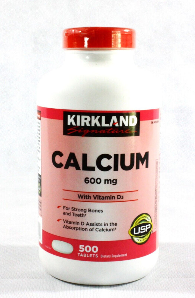 Kirkland Signature Calcium 600 Mg. + Vitamin D3, 500 Tablets Strong Bones