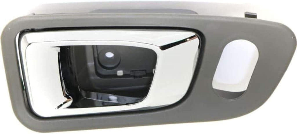 for Honda Pilot Interior Door Handle Front, Passenger Side Gray Bezel with Chrome Lever (2003-2008) | with Door Lock Hole| Trim:All Submodels