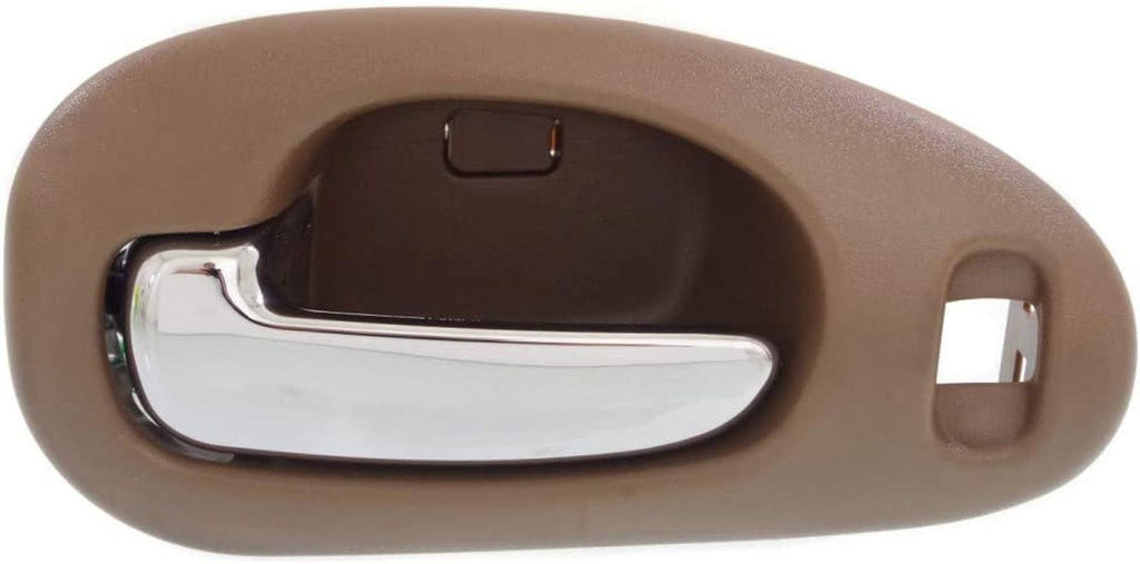 Compatible with Chrysler 300M Interior Door Handle 1999-2004 Driver Side Front Beige Bezel with Chrome Lever | with Door Lock Hole | Trim:All Submodels