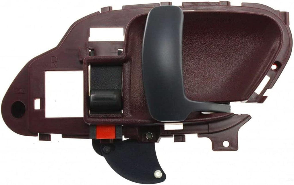 for Chevy K3500 Interior Door Handle Front Passenger Side Red Bezel with Black Lever 1995-2000 | with Door Lock Button | Trim: Base/Silverado/Cheyenne | GM1353103 | 15708050