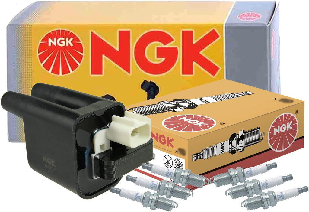 NGK DIS Ignition Coil & 6 Standard Spark Plugs Kit for Montero Sport 3.0