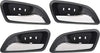 Interior Door Handle Set Compatible with 2011-2015 Chevrolet Cruze, Fits 2016 Chevrolet Cruze Limited Front and Rear, Driver and Passenger Side Black Bezel with Chrome Lever