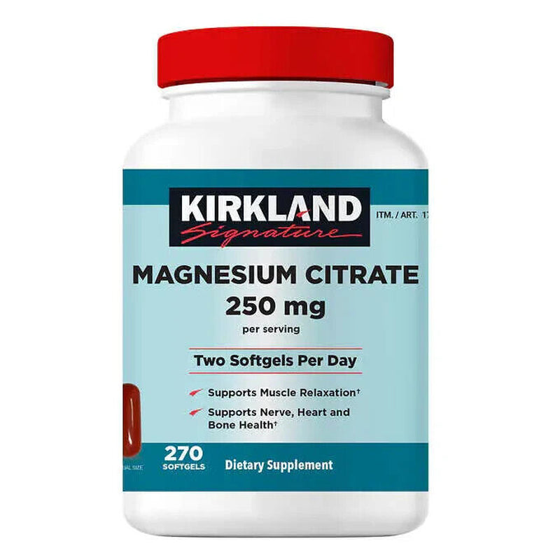 Kirkland Signature Magnesium Citrate 250Mg, 270 Softgels