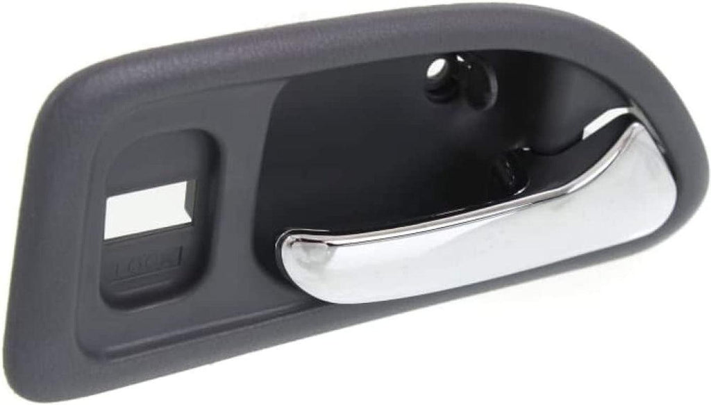 for Honda Accord Interior Door Handle Front, Passenger Side Gray Bezel with Chrome Lever (1994-1997) | with Door Lock Hole| Trim :All Submodels