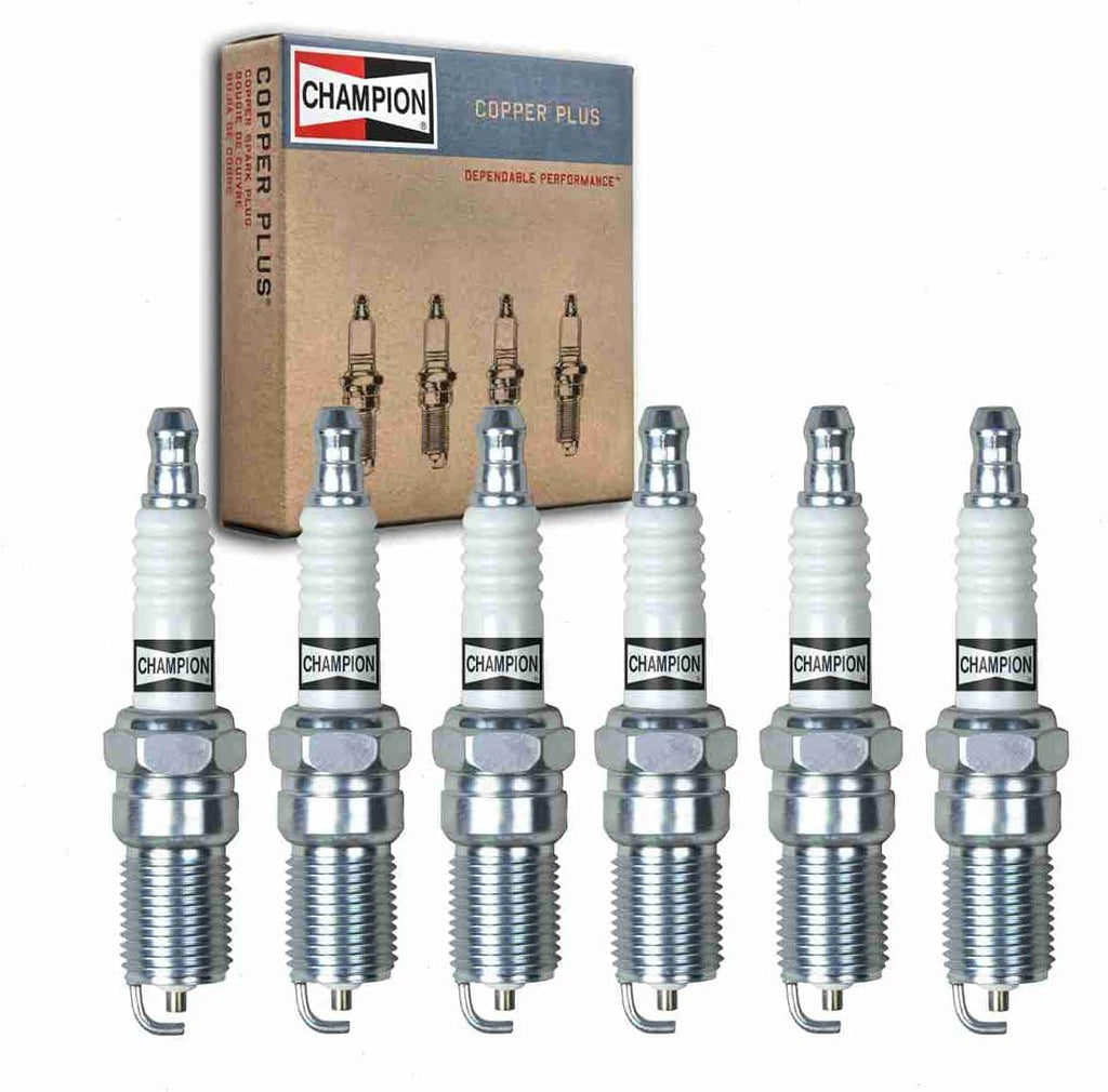 6 Pc Champion Copper plus Spark Plugs Compatible with Chevrolet Equinox 3.4L V6 2005-2009