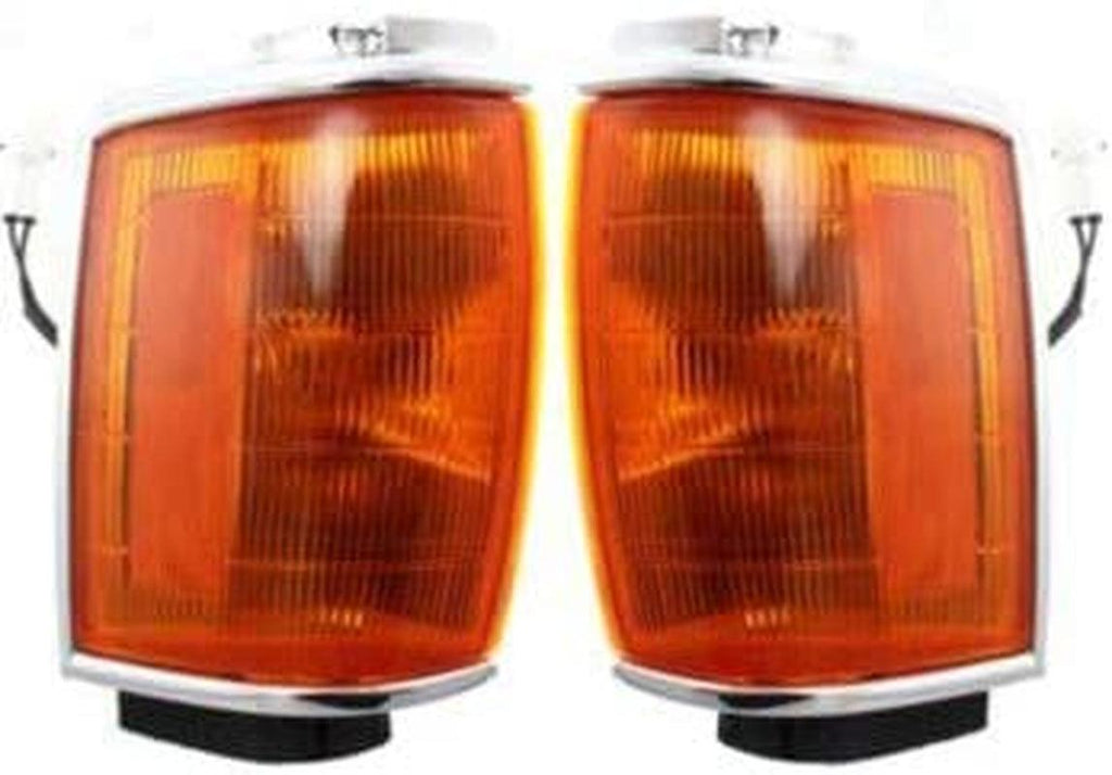 Corner Light Set of 2 Compatible with 1987-1989 Toyota 4Runner and 1987-1988 Pickup Plastic Amber Lens with Bulbs Driver and Passenger Side