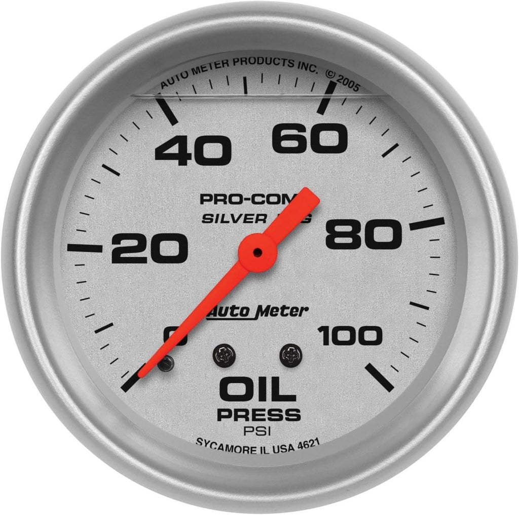 4621 Silver Lfgs Oil Pressure Gauge