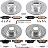 K2890 Front and Rear Z23 Carbon Fiber Brake Pads with Drilled & Slotted Brake Rotors Kit