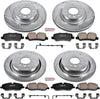 K6048 Front and Rear Z23 Carbon Fiber Brake Pads with Drilled & Slotted Brake Rotors Kit