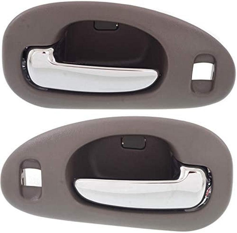 Interior Door Handle Set Compatible with 1999-2004 Chrysler 300M, Fits 1998-2004 Chrysler Concorde Front, Driver and Passenger Side Gray Bezel with Chrome Lever Sedan