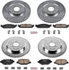 K5510 Front and Rear Z23 Carbon Fiber Brake Pads with Drilled & Slotted Brake Rotors Kit