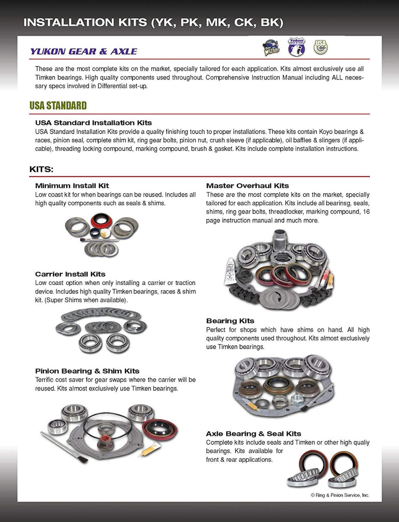 & Axle (YK GM8.5) Rear Master Overhaul Kit for GM 8.5 Differential