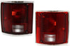 Tail Light Lens and Housing Compatible with 1979-1986 GMC K1500 Suburban / C1500 Suburban / K2500 Suburban with Chrome Trim, Set of 2, Driver and Passenger Side