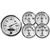 5 PC. GAUGE KIT 3-3/8 in. & 2-1/16 in. ELEC. SPEEDOMETER OLD TYME WHITE II - greatparts