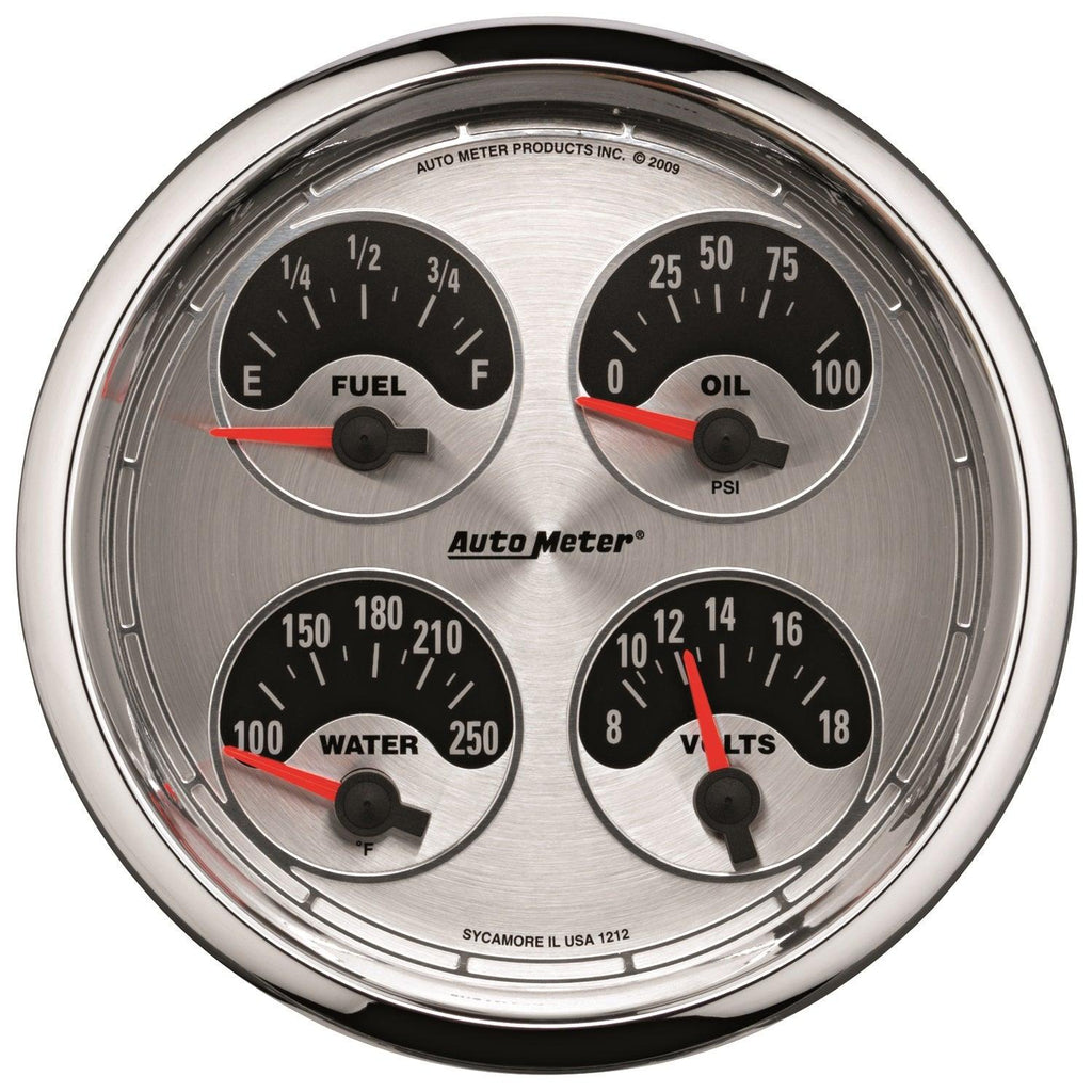 5 in. QUAD GAUGE 100 PSI/100-250 Fahrenheit/8-18V/240-33 O AMERICAN MUSCLE - greatparts