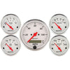 5 PC. GAUGE KIT 3-1/8 in. & 2-1/16 in. ELEC. SPEEDOMETER ARCTIC WHITE - greatparts