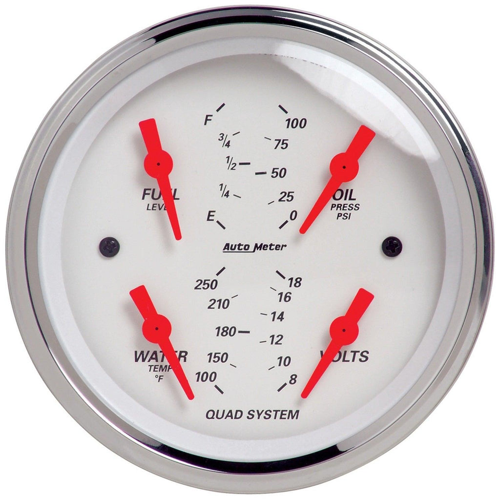 3-3/8 in. QUAD GAUGE 100 PSI/100-250 Fahrenheit/8-18V/240-33 O ARCTIC WHITE - greatparts