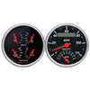 2 PC. GAUGE KIT 3-3/8 in. QUAD & TACH/SPEEDO 240-33 O DESIGNER BLACK - greatparts