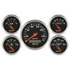 5 PC. GAUGE KIT 3-1/8 in. & 2-1/16 in. ELEC. KM/H SPEEDOMETER DESIGNER BLACK - greatparts