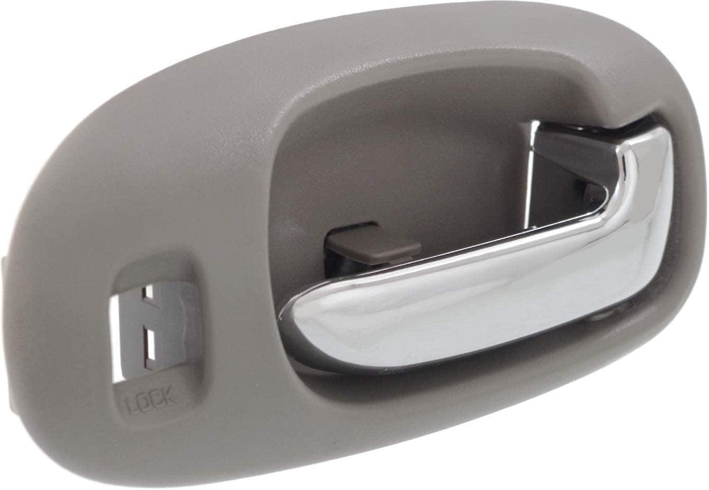 Interior Door Handle Set Compatible with 2001-2006 Chrysler Sebring, Fits 2001-2006 Dodge Stratus Front, Driver and Passenger Side Light Gray Bezel with Chrome Lever Sedan