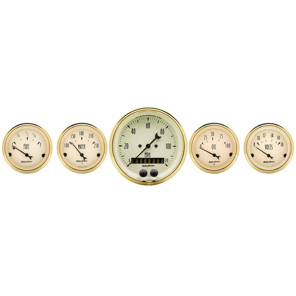 5 PC. GAUGE KIT 3-3/8 in. & 2-1/16 in. GPS SPEEDOMETER GOLDEN OLDIES - greatparts