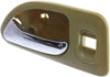 for Honda Accord Interior Door Handle Rear, Driver Side Beige Bezel with Chrome Lever (1994-1997) | with Door Lock Hole| Trim:All Submodels