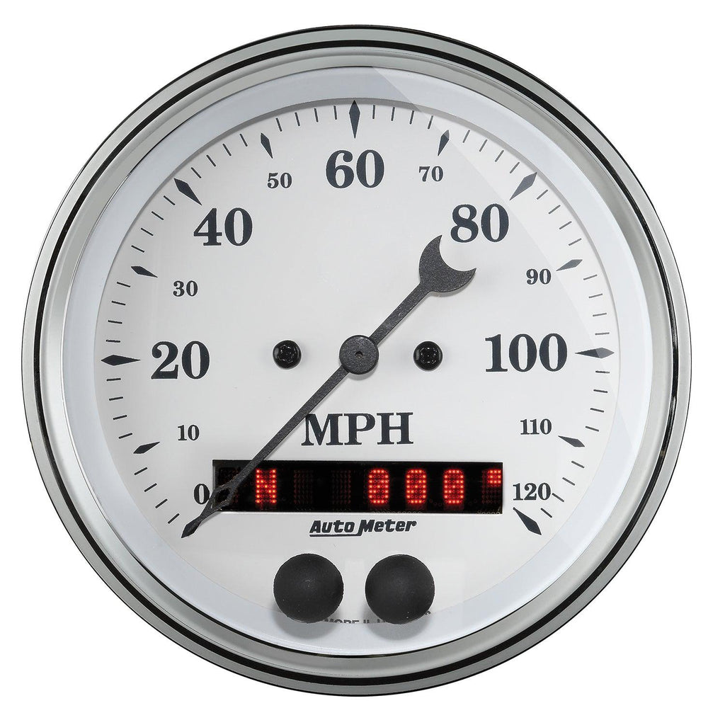 3-3/8 in. GPS SPEEDOMETER 0-120 MPH OLD-TYME WHITE - greatparts