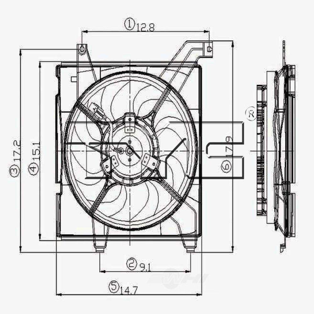 TYC 600580 Engine Cooling Fan Assembly for Hyundai Elantra Fits 2005 Hyundai Tiburon