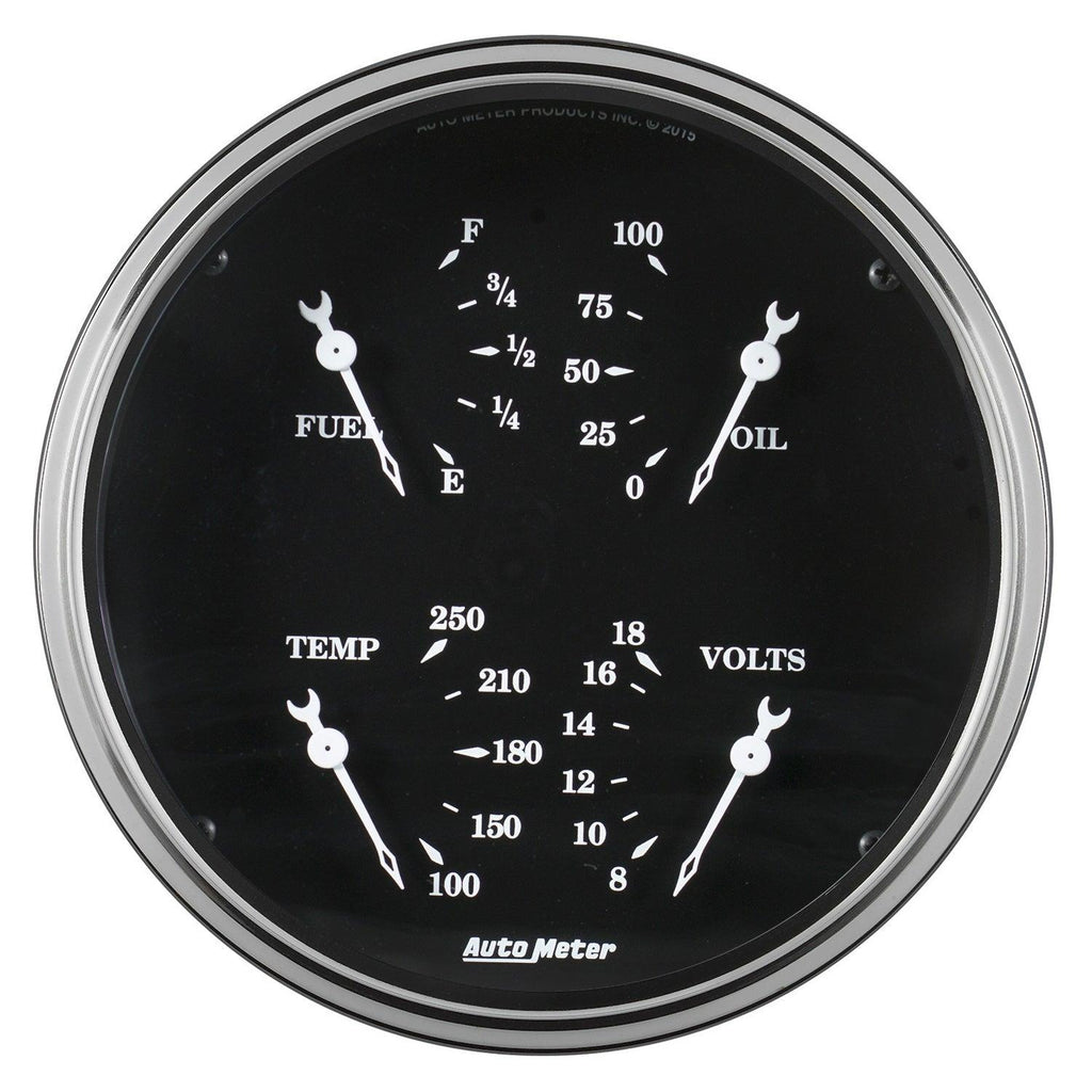 5 in. QUAD GAUGE 240-33 O OLD TYME BLACK - greatparts