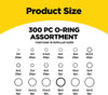 300 PCS Rubber O-Ring Assortment Kit Set,O Rings Seal Gasket Rubber Washer Assortment Rubber,O-Rings Gaskets Washers for Car,Professional Plumbing,Faucet,Mechanic,Repairs,Air or Gas Connections