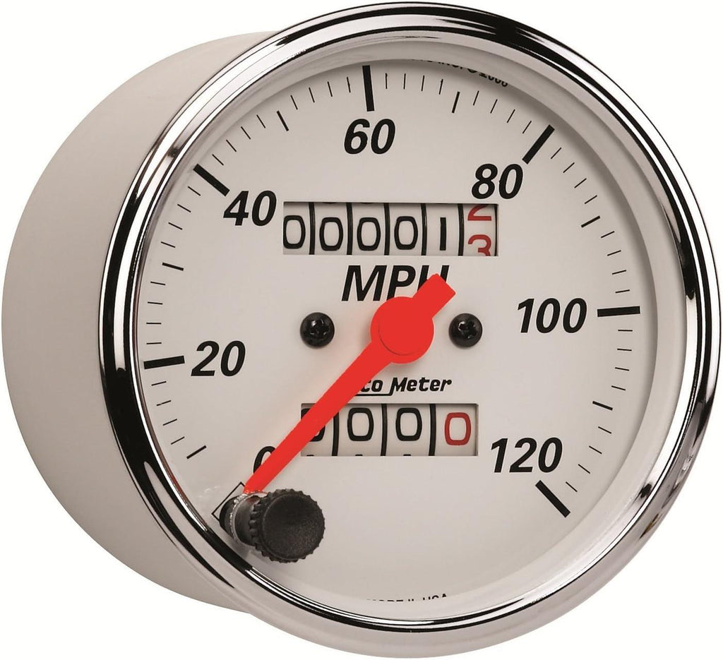 1396 Arctic White Mechanical Speedometer, 3.125 In.