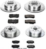 K2820 Front and Rear Z23 Carbon Fiber Brake Pads with Drilled & Slotted Brake Rotors Kit