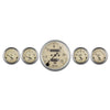 5 PC. GAUGE KIT 3-1/8 in. & 2-1/16 in. MECH. SPEEDOMETER ANTIQUE BEIGE - greatparts