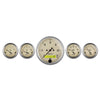 5 PC. GAUGE KIT 3-1/8 in. & 2-1/16 in. ELEC. SPEEDOMETER ANTIQUE BEIGE - greatparts