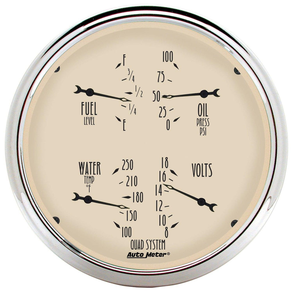 5 in. QUAD GAUGE 100 PSI/100-250 Fahrenheit/8-18V/240-33 O ANTIQUE BEIGE - greatparts