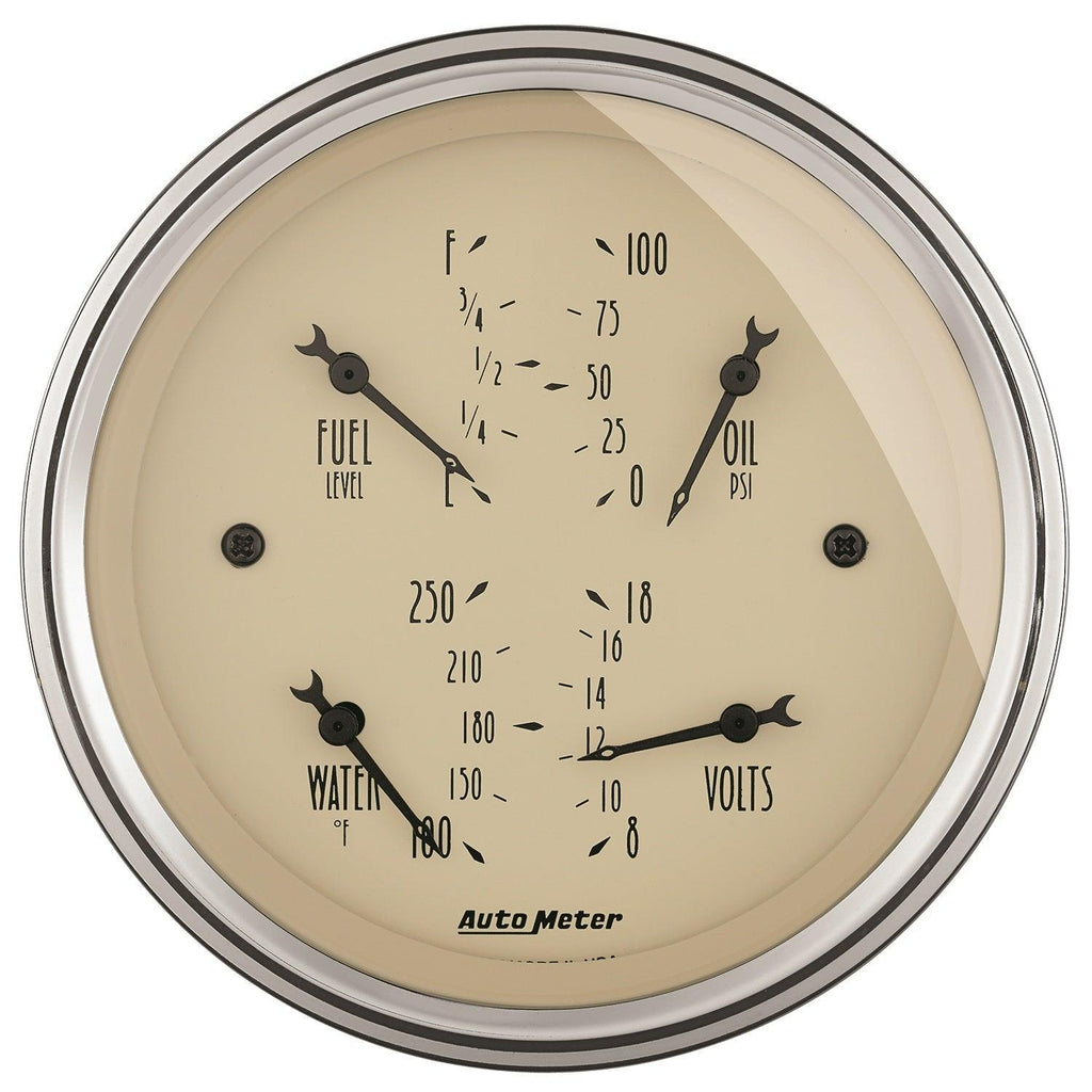 3-3/8 in. QUAD GAUGE 100 PSI/100-250 Fahrenheit/8-18V/0-90 O ANTIQUE BEIGE - greatparts