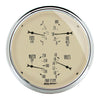 5 in. QUAD GAUGE 100 PSI/100-250 Fahrenheit/8-18V/0-90 O ANTIQUE BEIGE - greatparts