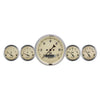 5 PC. GAUGE KIT 3-3/8 in. & 2-1/16 in. ELEC. SPEEDOMETER ANTIQUE BEIGE - greatparts