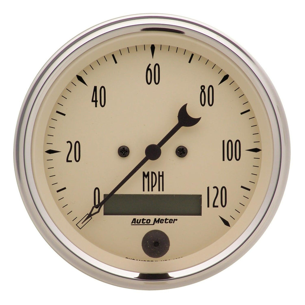 3-3/8 in. SPEEDOMETER 0-120 MPH ANTIQUE BEIGE - greatparts