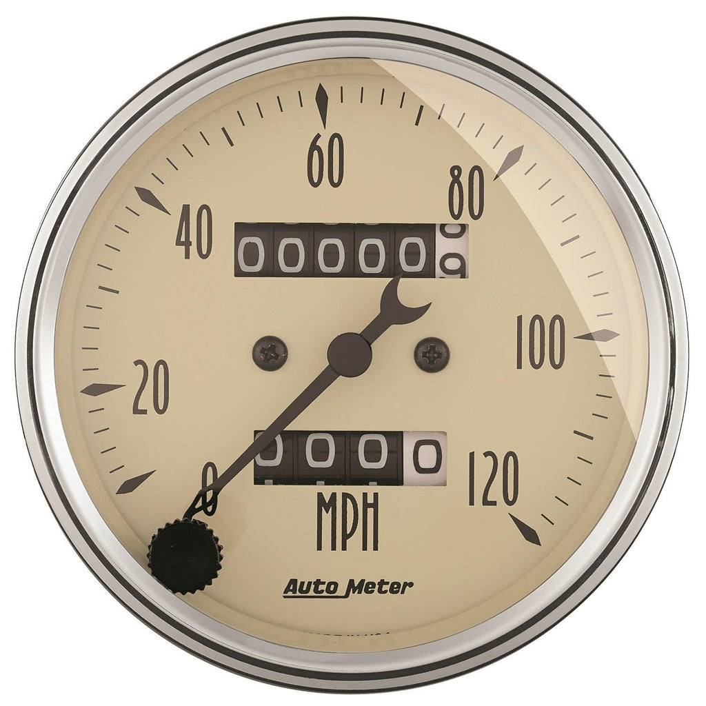 3-1/8 in. SPEEDOMETER 0-120 MPH ANTIQUE BEIGE - greatparts