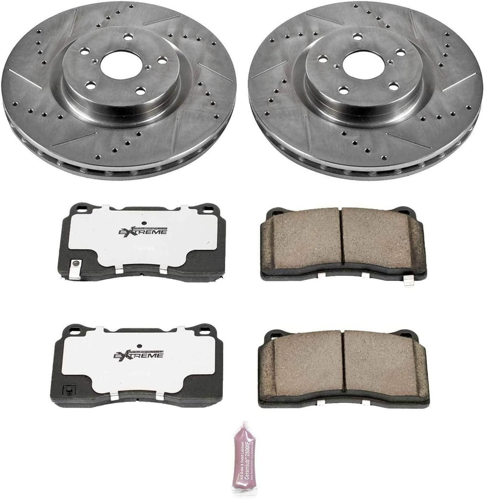 K131-26 Front Z26 Carbon Fiber Brake Pads with Drilled & Slotted Brake Rotors Kit